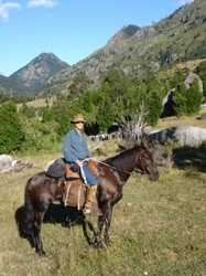 Stephen is enjoing the 7 day horseback trail ride in chilean andes